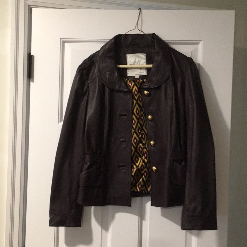 Purple fitted soft leather blazer